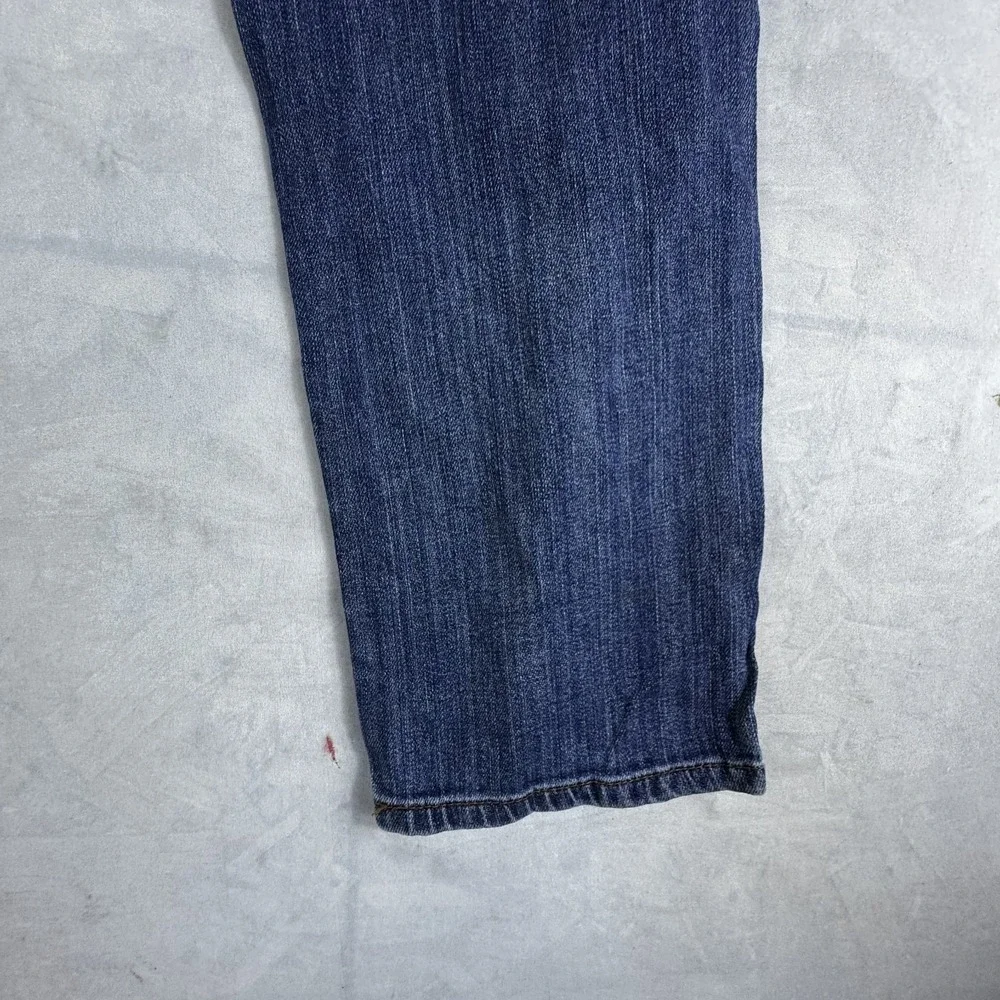 Liz Claiborne Womens Boyfriend Skinny Jeans Blue Whiskered Denim 5-Pocket 12